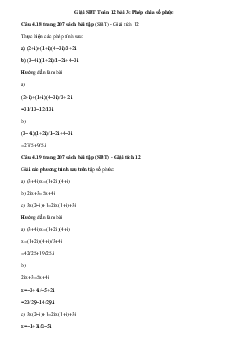 Giải SBT Toán 12 bài 3: Phép chia số phức