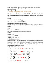 Căn bậc ba là gì? Lý thuyết căn bậc ba và bài tập áp dụng