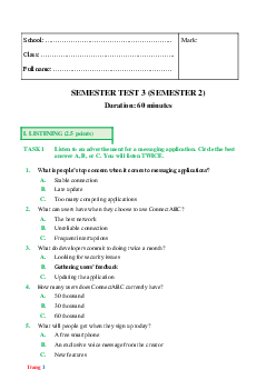 Bộ đề thi học kỳ 2 Tiếng Anh 8 Global success có đáp án