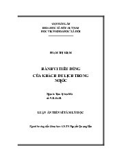 Hành vi tiêu dùng của khách du lịch trong nước | Môn Hành vi tiêu dùng - Đại học Cần Thơ