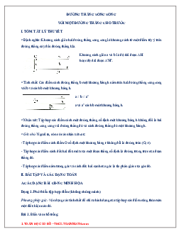 Chuyên đề đường thẳng song song với một đường thẳng cho trước