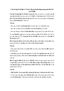 Giải bài tập SGK Địa lý 10 bài 6