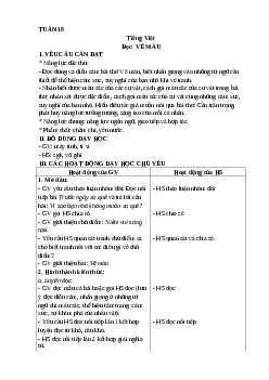 Giáo án Tiếng Việt lớp 4 Tuần 10 | Kết nối tri thức