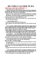 Đề cương môn Luật kinh tế | Trường đại học Mở Hà Nội