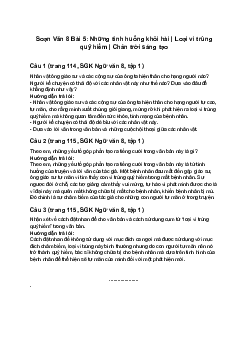 Soạn Văn 8 Bài 5: Những tình huống khôi hài | Loại vi trùng quý hiếm | Chân trời sáng tạo