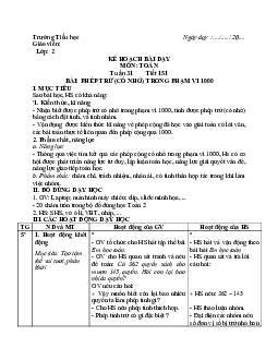 Giáo án Toán 2 sách Cánh diều (Cả năm) | Tuần 31