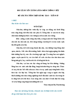 Bài tập cuối tuần tiếng Việt lớp 4 Chân trời sáng tạo Tuần 10 cơ bản