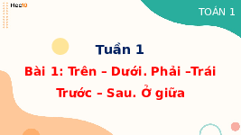 Giáo án điện tử Toán 1 Chương 1 Cánh diều: Trên - Dưới. Phải - Trái. Trước - Sau. Ở giữa