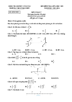 Đề giữa học kì 1 Toán 7 năm 2023 – 2024 trường THCS Trần Phú – BR VT