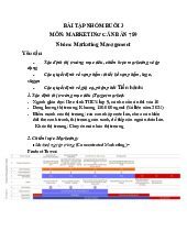 Bài tập nhóm - Chiến lược marketing & thị trường mục tiêu môn Marketing căn bản | Trường Đại học Thủy Lợi