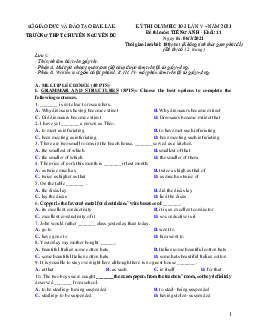 Đề thi Olympic 10 tháng 3 lần thứ 5 môn Tiếng Anh năm 2021 lớp 11