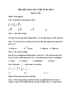 Bài tập cuối tuần Toán lớp 4 Kết nối tri thức - Tuần 30 (Cơ bản)