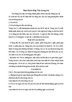 Soạn văn 6: Soạn bài Thực hành tiếng Việt trang 66 | Ngữ văn 6 | Kết nối tri thức