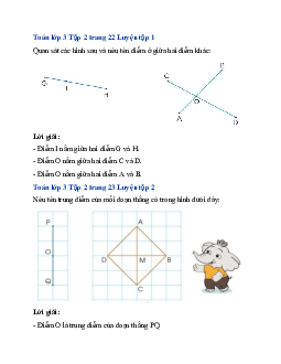 Giải SGK Toán lớp 3 trang 22, 23 Điểm ở giữa. Trung điểm của đoạn thẳng | Cánh diều