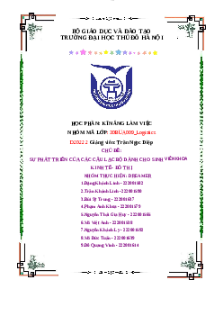 Sự phát triển của các câu lạc bộ dành cho sinh viên khoa kinh tế - đô thị | Trường Đại Học Thủ Đô Hà Nội