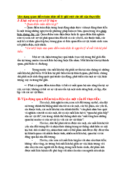 Vận dụng quan điểm toàn diện để lý giải một vấn đề của thực tiễn học phần Triết học Mac-Lênin