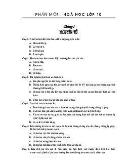 Top 1000 câu trắc nghiệm môn Hóa học lớp 10, 11, 12 - Kết Nối Tri Thức