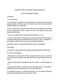 Giải Pháp luật 10 Bài 19: Pháp luật trong đời sống xã hội | Cánh diều