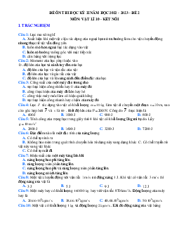 Đề thi học kì 2 lớp 10 môn Vật lí Kết nối tri thức năm 2023 - Đề 2