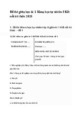 Đề kiểm tra giữa kì 1 môn Khoa học tự nhiên 8 sách Kết nối