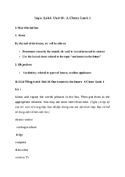Giải Tiếng Anh 6 Unit 10: A Closer Look 1 | Global Success