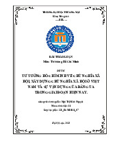 Tư tưởng Hồ Chí Minh về chủ nghĩa xã hội, xây dựng chủ nghĩa xã hội ở Việt Nam | Bài thảo luận tư tưởng Hồ Chí Minh