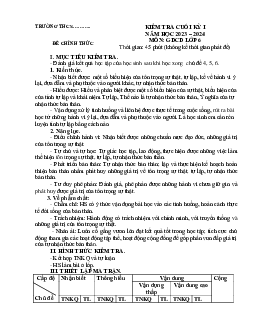 Đề thi học kì 1 môn Giáo dục công dân 6 năm 2023 - 2024 sách Chân trời sáng tạo | Đề 3