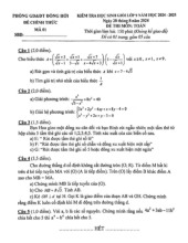 Đề kiểm tra HSG Toán 9 năm 2024 – 2025 phòng GD&ĐT Đồng Hới – Quảng Bình