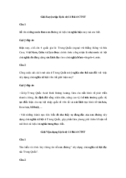 Giải Lịch sử 11 Bài 4: Chủ nghĩa xã hội từ năm 1991 đến nay | Chân trời sáng tạo