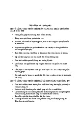 Một số bản mô tả công việc môn Quản trị nhân lực  | Học viện Nông nghiệp Việt Nam