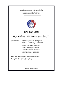 Bài tập lớn học phần thương mại điện tử | Trường Đại Học Thủ Đô Hà Nội