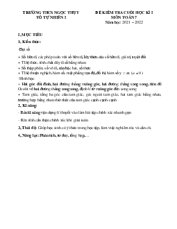 Đề kiểm tra học kì 1 Toán 7 năm 2021 – 2022 trường THCS Ngọc Thụy – Hà Nội