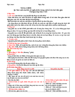 Giáo án Toán 7 C5 - Bài 6: Xác suất của biến cố ngẫu nhiên trong một số trò chơi đơn giản | Cánh diều