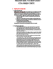 Nghiên cứu về Nguồn gốc và Bản chất của Nhận thức - Triết học Mác-Lênin