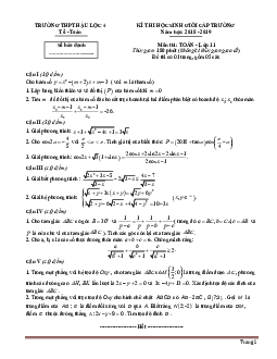 TOP 15 đề thi học sinh giỏi Toán 11 (có đáp án)