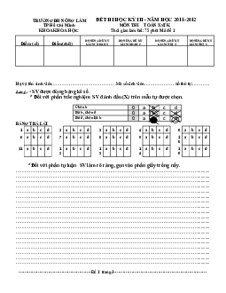 Đề thi Xác xuất thống kê