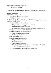Nội Dung Ôn Thi Cuối Khóa ITC03002 - Công Nghệ Thông Tin Môn Chính sách và ứng dụng kinh tế vĩ mô | Trường Học Viện nông nghiệp Việt Nam
