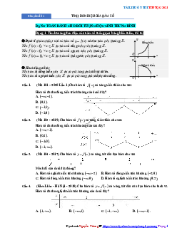 Chuyên đề khảo sát và vẽ đồ thị hàm số ôn thi THPT 2021 – Nguyễn Bảo Vương