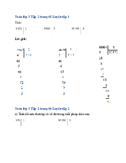 Giải SGK Toán lớp 3 trang 65, 66 Chia cho số có một chữ số trong phạm vi 100 000 | Cánh diều