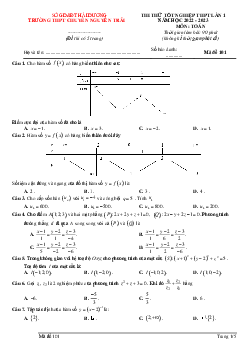 Đề thi thử Toán TN THPT 2023 lần 1 trường chuyên Nguyễn Trãi – Hải Dương