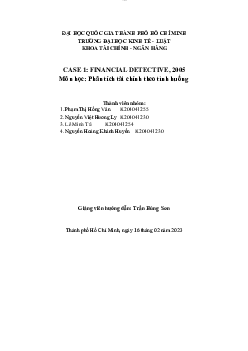 Tiểu luận:" Phân tích tình hình theo tinh huống"