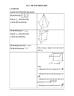 Các dạng bài tập VDC thể tích của khối đa diện Toán 12