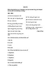 Đề ôn hè lớp 7 lên lớp 8 môn Ngữ Văn năm 2025 - Đề 1