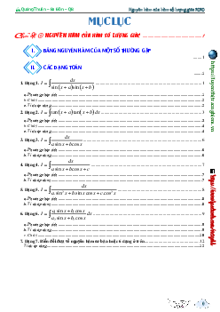 Nguyên hàm của hàm số lượng giác Toán 12