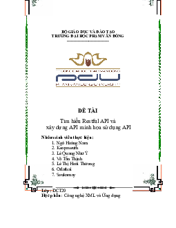 Tiểu luận "Tìm hiểu Restful API và  xây dựng API minh họa sử dụng API"