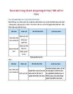 Soạn bài Củng cố mở rộng trang 83 | Ngữ văn 7 Tập 1 Kết nối tri thức