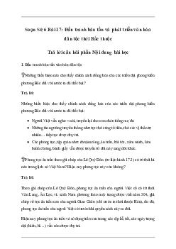 Giải Lịch sử lớp 6 Bài 17: Đấu tranh bảo tồn và phát triển văn hóa dân tộc thời Bắc thuộc - Chân Trời Sáng Tạo