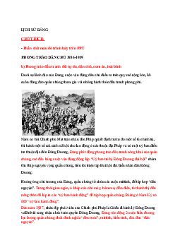 Báo cáo "Phong trào đấu tranh đòi tự do, dân chủ, cơm áo, hòa bình"