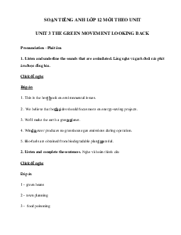 Tiếng Anh lớp 12 Unit 3 Looking back