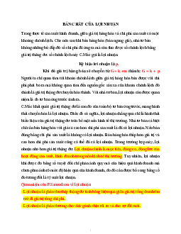 Lý thuyết bản chất của lợi nhuận